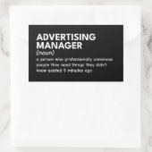Funny Marketing Manager Definition Rechteckiger Aufkleber (Tasche)