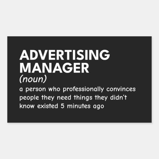 Funny Marketing Manager Definition Rechteckiger Aufkleber (Vorderseite)