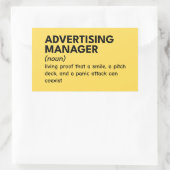 Funny Marketing Manager Definition Rechteckiger Aufkleber (Tasche)