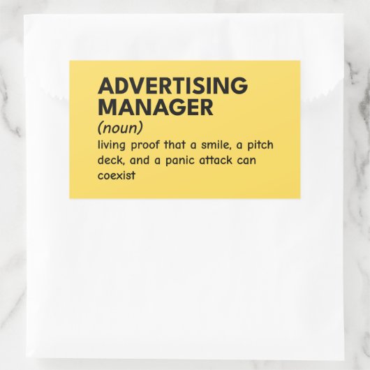 Funny Marketing Manager Definition Rechteckiger Aufkleber (Tasche)