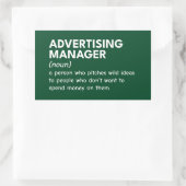 Funny Marketing Manager Definition Rechteckiger Aufkleber (Tasche)
