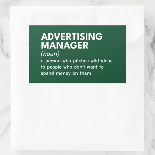 Funny Marketing Manager Definition Rechteckiger Aufkleber (Tasche)