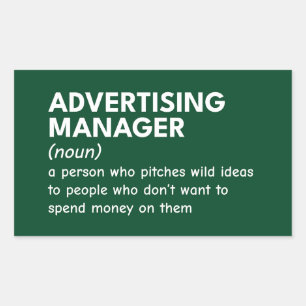 Funny Marketing Manager Definition Rechteckiger Aufkleber