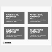 Funny Marketing Manager Definition Rechteckiger Aufkleber (Blatt)