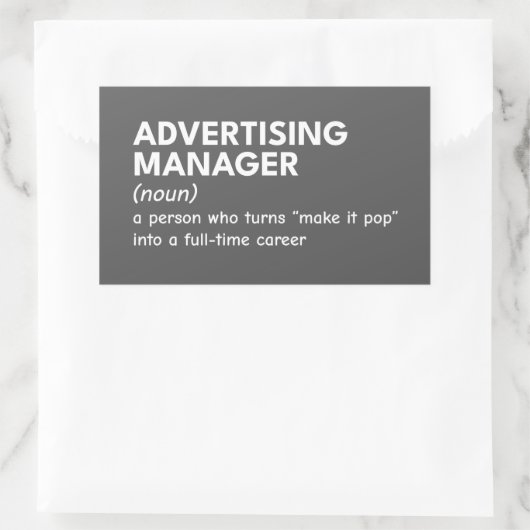 Funny Marketing Manager Definition Rechteckiger Aufkleber (Tasche)