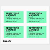 Funny Marketing Manager Definition Rechteckiger Aufkleber (Blatt)