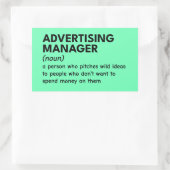 Funny Marketing Manager Definition Rechteckiger Aufkleber (Tasche)