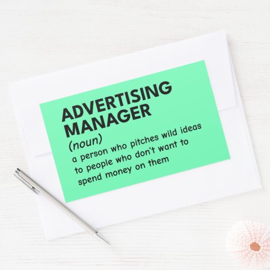 Funny Marketing Manager Definition Rechteckiger Aufkleber (Umschlag)