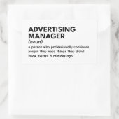 Funny Marketing Manager Definition Rechteckiger Aufkleber (Tasche)
