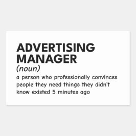 Funny Marketing Manager Definition Rechteckiger Aufkleber