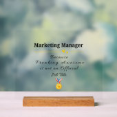 Funny Marketing Manager Wertschätzung Acrylschild (Neutral)
