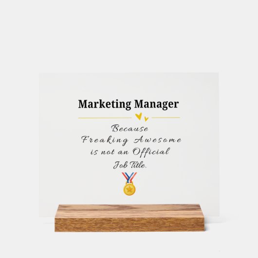 Funny Marketing Manager Wertschätzung Acrylschild (Vorderseite)
