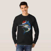 Funny Marlin Fish Lover Xmas Weihnachtsmannmütze M T-Shirt (Vorne ganz)