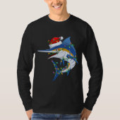 Funny Marlin Fish Lover Xmas Weihnachtsmannmütze M T-Shirt (Vorderseite)