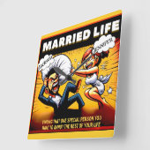 Funny Marriage Anniversary Anpassbares Geschenk Quadratische Wanduhr (Winkel)