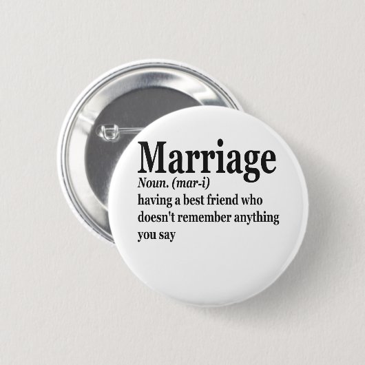 Funny Marriage Definition Ehepaar Ehemann-Geschenk Button (Vorne & Hinten)