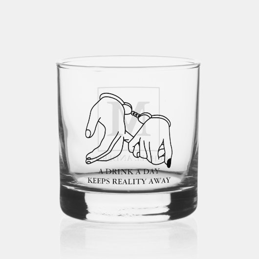 Funny Marriage Monogram | Name Whiskyglas (Vorderseite)