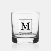 Funny Marriage Monogram | Name Whiskyglas (Rückseite)