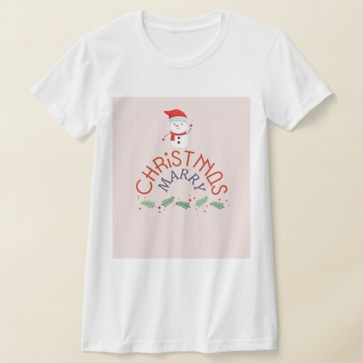 Funny Marry Weihnachtsschnee Mann pink T-Shirt (Ablage )
