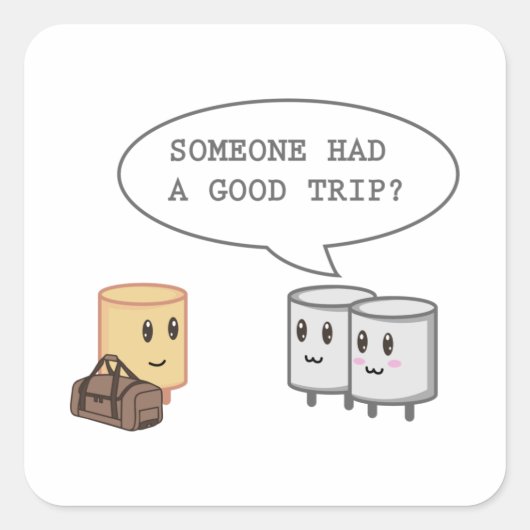 Funny Marshmallow Funny Camping Smores Männer Frau Quadratischer Aufkleber (Vorderseite)