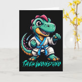 Funny Martial Arts Karate Taekwondo Dino Animal Cu Karte (Gelbe Blume)