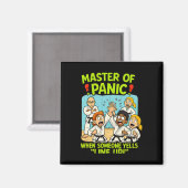 Funny Martial Arts Panic Line Up Boxing Cartoon Magnet (Vorderseite/Rückseite)