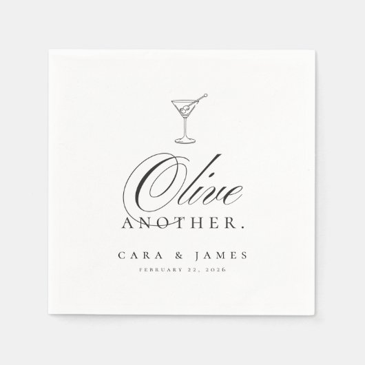 Funny Martini Olive Another Wedding Cocktail Serviette (Vorderseite)