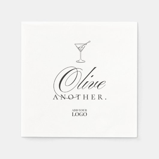 Funny Martini Olive Bar Restaurant Cocktail Serviette (Vorderseite)