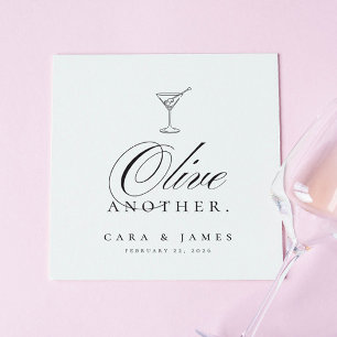 Funny Martini Olive Ein weiterer Hochzeitscocktail Serviette