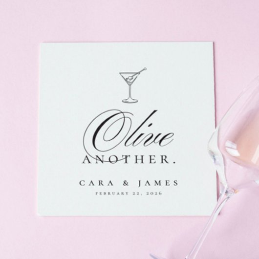 Funny Martini Olive Ein weiterer Hochzeitscocktail Serviette