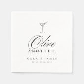 Funny Martini Olive Ein weiterer Hochzeitscocktail Serviette (Vorderseite)