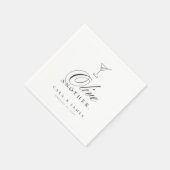 Funny Martini Olive Ein weiterer Hochzeitscocktail Serviette (Ecke)