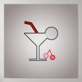 Funny Martini - Retro Cocktail mit Cherry Drehung Poster (Vorne)