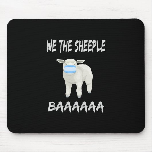 Funny mask sheep Sheeple Wearing Face Mousepad (Vorne)