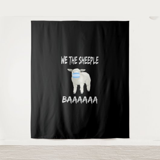 Funny mask sheep Sheeple Wearing Face Wandteppich (Vorderseite)