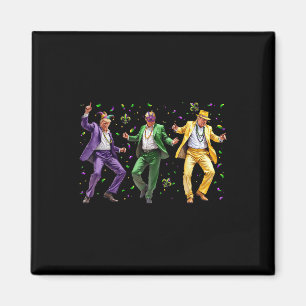Funny Masked Trump Dance Mardi Gras New Orleans Magnet
