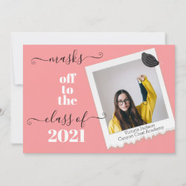 Funny Masken von Abschluss Foto Einladung