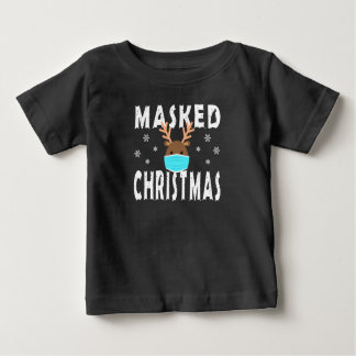 Funny Maskiert Weihnachten mit Schneeflocken Baby T-shirt