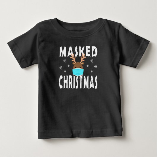 Funny Maskiert Weihnachten mit Schneeflocken Baby T-shirt (Vorderseite)