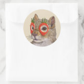 Funny maskierte Eichhörnchenkleber Runder Aufkleber (Tasche)