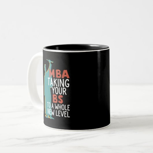 Funny Master Abschluss MBA mit BS auf eine neue Eb Zweifarbige Tasse (Vorderseite Links)