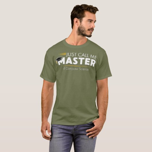 Funny Master of Computer Science Abschluss T-Shirt (Vorne ganz)