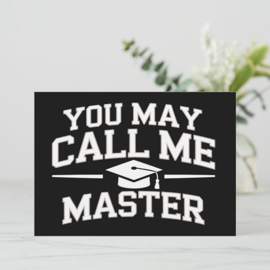 Funny Masters Degree MBA Education Graduation Einladung (Stehend Vorderseite)