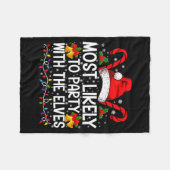 Funny Matching Christmas Most Likely To Party Fleecedecke (Vorderseite (Horizontal))
