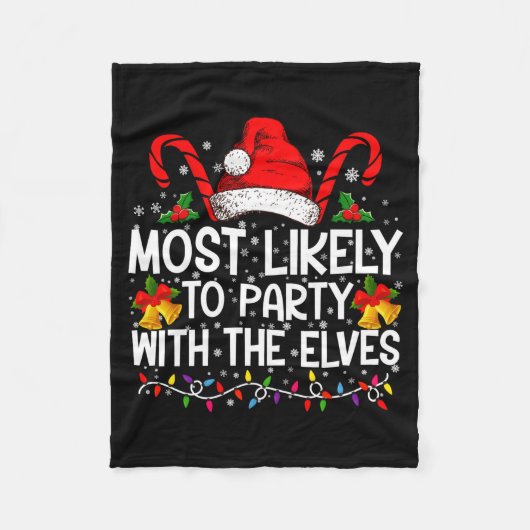 Funny Matching Christmas Most Likely To Party Fleecedecke (Vorderseite)
