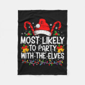 Funny Matching Christmas Most Likely To Party Fleecedecke (Vorderseite)