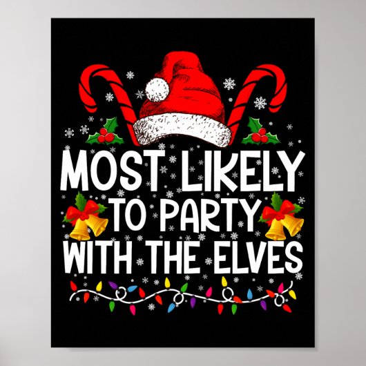 Funny Matching Christmas Most Likely To Party  Poster (Vorne)