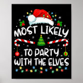 Funny Matching Christmas Most Likely To Party With Poster (Vorne)