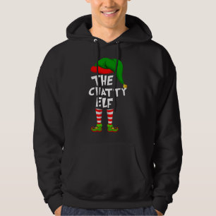 Funny Matching Family Christmas The Chatty Elf Hoodie