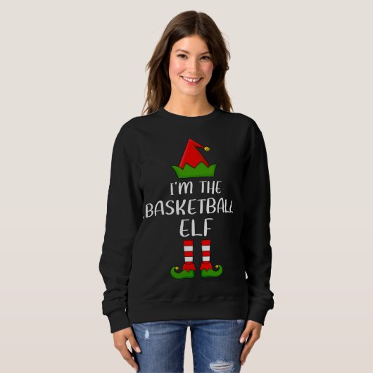 Funny Matching Family Ich bin der Basketball Elf C Sweatshirt (Vorne ganz)